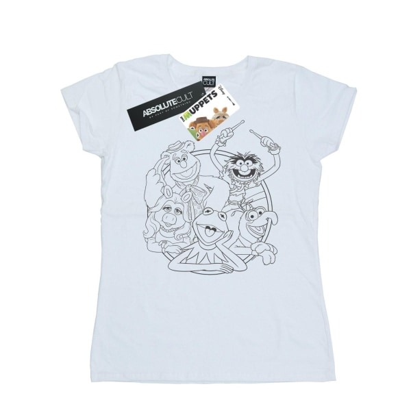 Disney Womens/Ladies The Muppets Group Line Art T-shirt i bomull White L