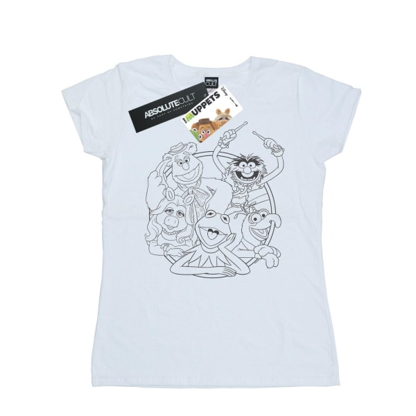 Disney Womens/Ladies The Muppets Group Line Art T-shirt i bomull White M