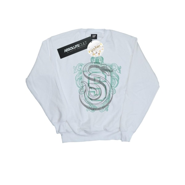 Harry Potter Dam/Dam Slytherin Serpent Crest Sweatshirt M White M