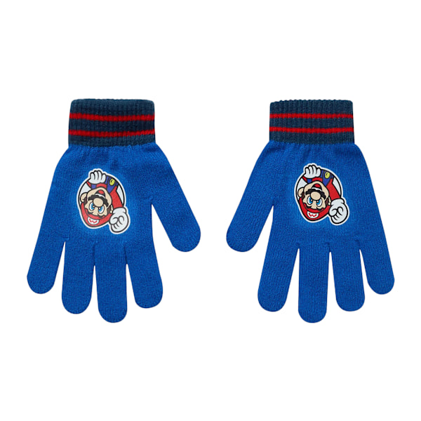 Super Mario Mössa & Handskar Set Pojkar One Size Blå/Röd Blue/Red One Size