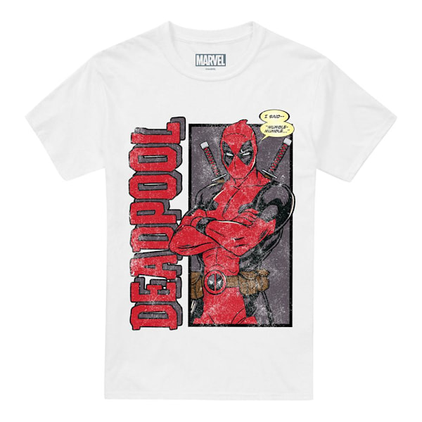 Deadpool Herr I Said Mumble T-Shirt M Vit White M