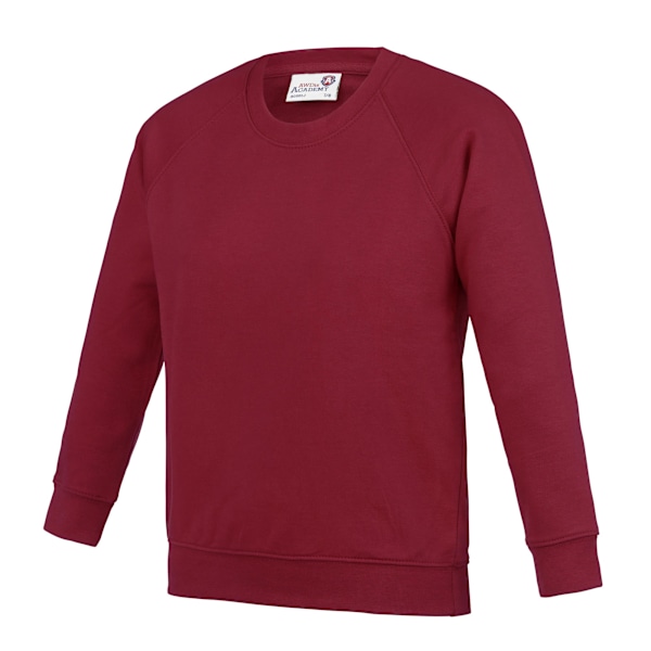 AWDis Academy Barn/Barn Crew Neck Raglan Skolsweatshirt Claret 13 Years