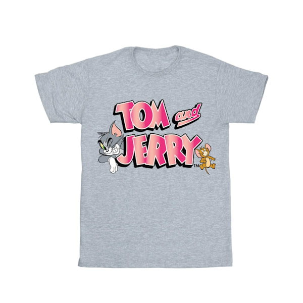 Tom And Jerry Dam/Damer Gradient Logo Bomull Boyfriend T-Sh Sports Grey 5XL