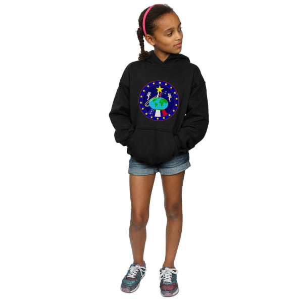 NASA Girls Classic Globe Astronauts Hoodie 9-11 år Svart Black 9-11 Years