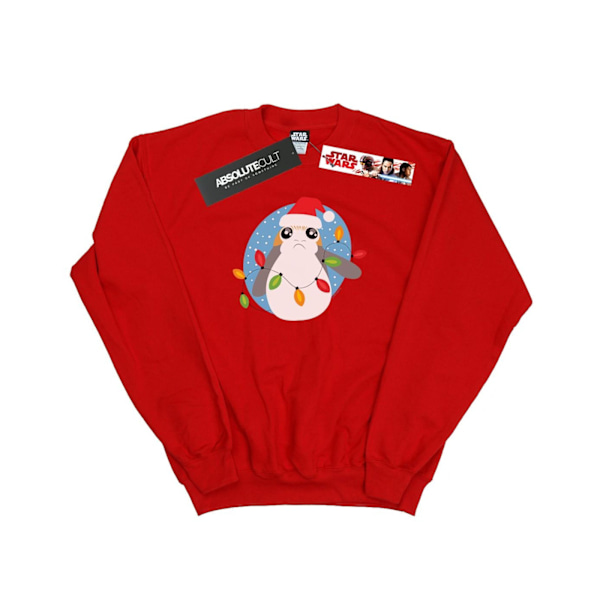 Star Wars Mens The Last Jedi Porg Julbelysning Sweatshirt 3 Red 3XL