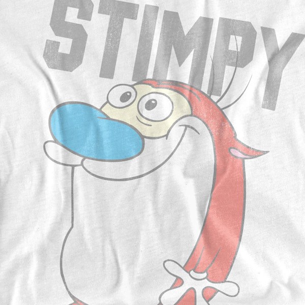 Ren & Stimpy Unisex Vuxen College T-Shirt XXL Vit White XXL