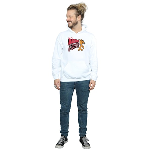 Tom And Jerry Macho Mouse Hoodie M Vit White M