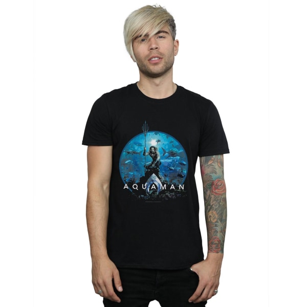 DC Comics Herr Aquaman Circle T-shirt L Svart Black L