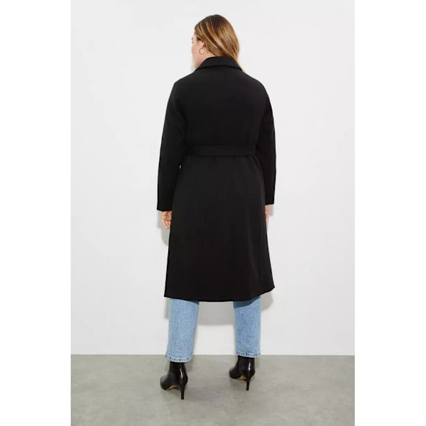 Dorothy Perkins Kvinnokappa med knappar och omslag, storlek 18 UK, svart Black 18 UK