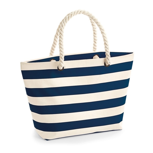Westford Mill Nautical Beach Bag One Size Natur/Navy Natural/Navy One Size