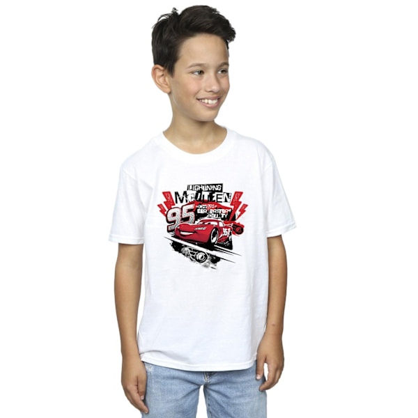 Disney Boys Cars Lightning McQueen Collage T-shirt 7-8 år Vit White 7-8 Years