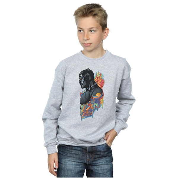 Marvel Boys Black Panther Profil Sweatshirt 7-8 år Sports G Sports Grey 7-8 Years