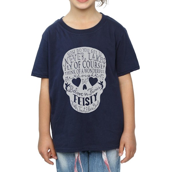 Disney Girls Tinker Bell Skull Bomull T-shirt 12-13 år Marinblå Navy Blue 12-13 Years