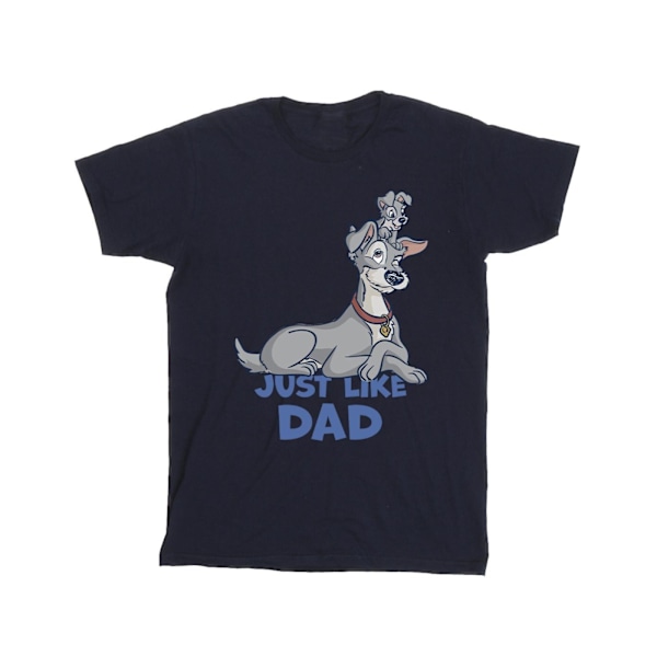 Disney Boys Lady Och Lufsen Precis Som Pappa T-Shirt 5-6 År Navy Blue 5-6 Years