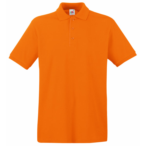 Fruit Of The Loom Premium Herre Kortærmet Polo Shirt L Orange Orange L