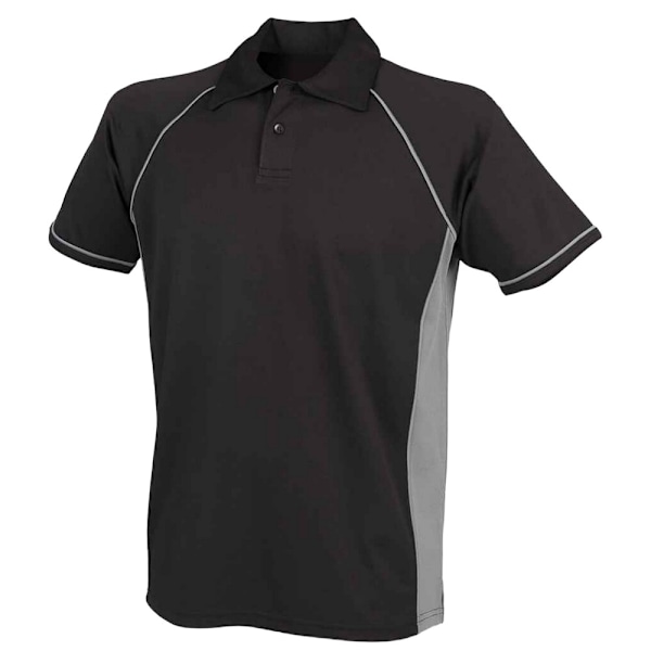 Finden And Hales Performance Piped Polo Shirt för män, M, svart/grå Black/Grey M