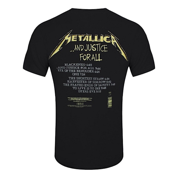 Metallica Unisex Adult And Justice For All Tracks Back Print T-shirt Black XL