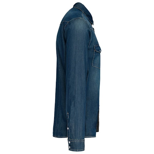 Kariban Herr Denim Långärmad Skjorta M Blå Jeans Blue Jean M