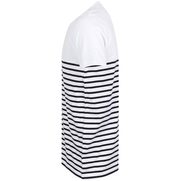 Front Row Vuxen Unisex Breton Randig T-shirt XXL Vit/Marinblå White/Navy XXL