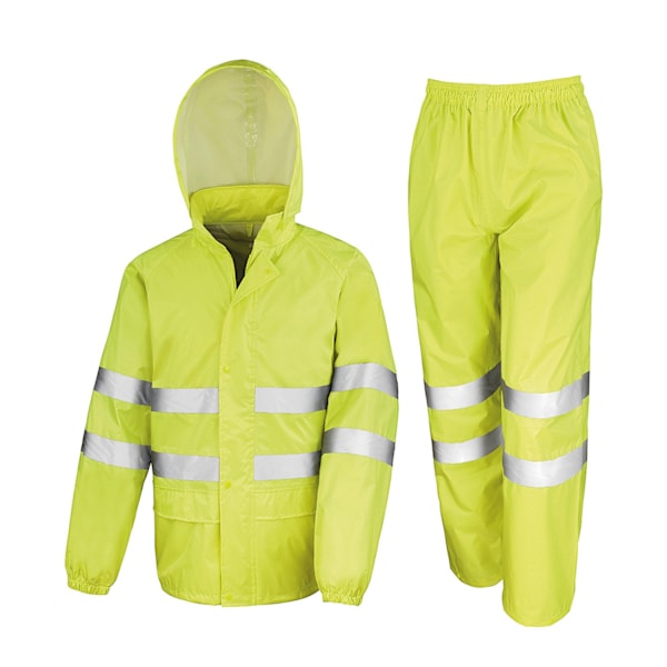 SAFE-GUARD by Result Unisex Vuxen Hög Synlighet Vattentät Jacka Och Byxor Set S Gul Yellow S