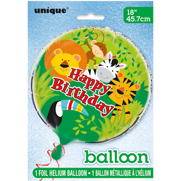 Unik fest djungel födelsedag folie ballong en storlek flerfärgad Multicoloured One Size