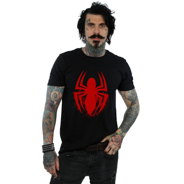 Spider-Man Herr Logotyp Bomull T-shirt XXL Svart Black XXL