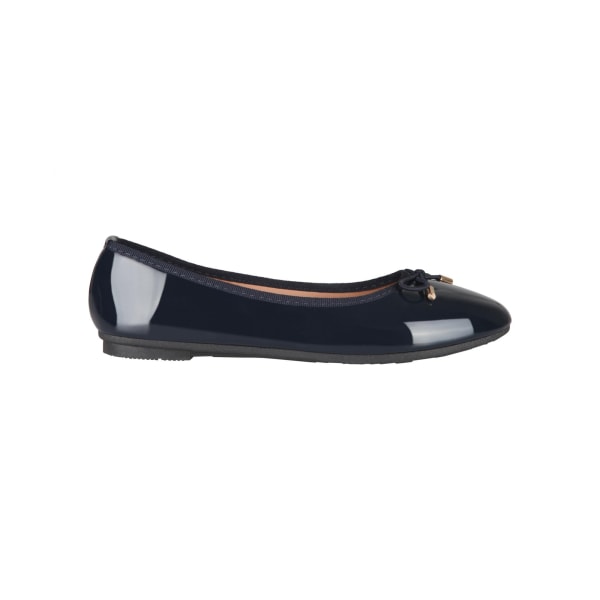 Krisp Dam/Dam Patent Läder Ballerina Pumps med Rosett 9 UK Navy 9 UK