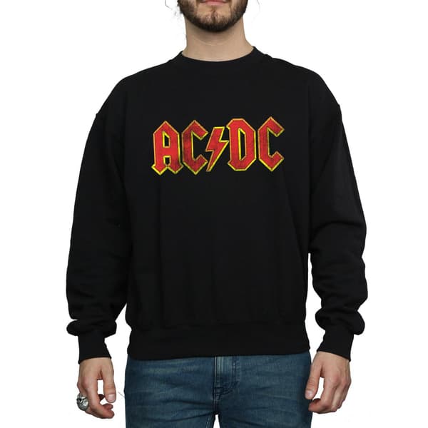 AC/DC Herr Distressed Logo Bomullströja M Svart Black M