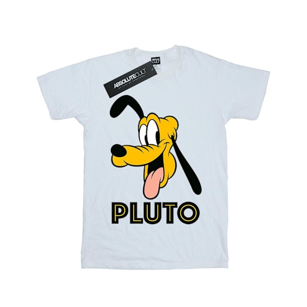 Disney Girls Pluto Face Bomull T-shirt 9-11 År Vit White 9-11 Years