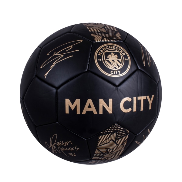 Manchester City FC Phantom Signature Football 5 Svart/Guld Black/Gold 5