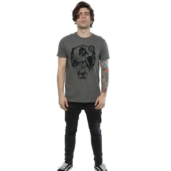 Star Wars Herr Darth Vader Shield T-shirt M Charcoal Charcoal M