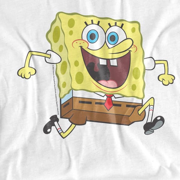 SpongeBob SquarePants Herr Glad Löpar T-Shirt S Vit White S
