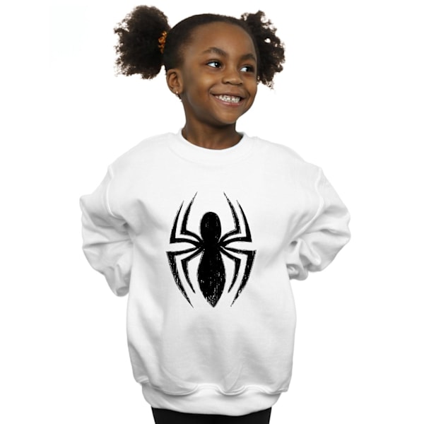 Marvel Girls Spider-Man Ultimate Spider Logo Sweatshirt 7-8 år White 7-8 Years