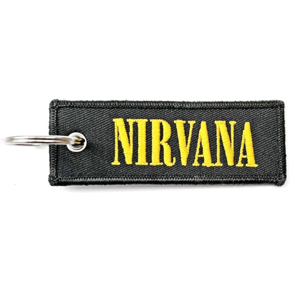 Nirvana Dubbelsidig Logotyp Nyckelring One Size Svart/Gul Black/Yellow One Size