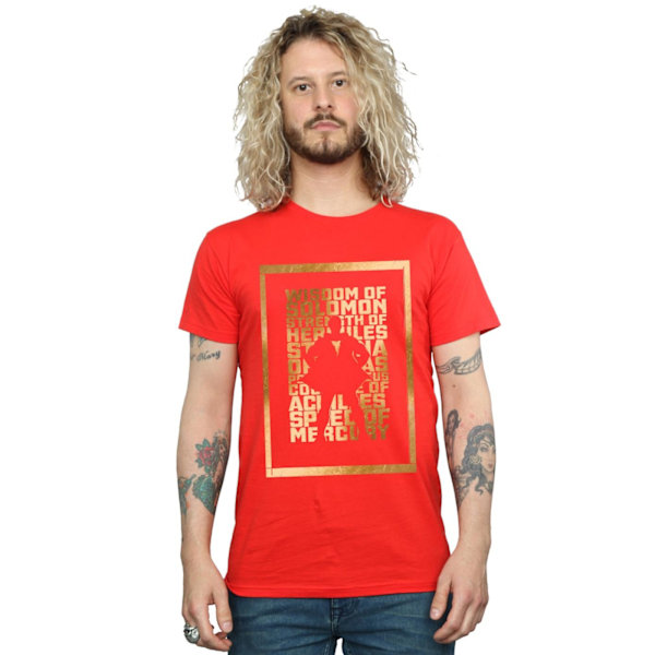 DC Comics herr Shazam guldtext T-shirt 4XL röd Red 4XL