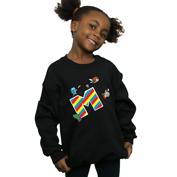 Marvel Girls Kawaii M Is For Marvel Sweatshirt 7-8 År Svart Black 7-8 Years