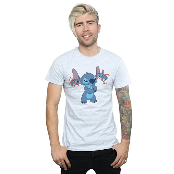 Disney Herr Lilo And Stitch Little Devils T-Shirt 3XL Sports Grå Sports Grey 3XL