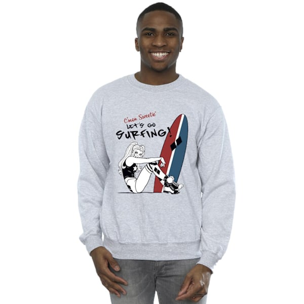 DC Comics herr Harley Quinn Let´s Go Surfing Sweatshirt 5XL Spo Sports Grey 5XL