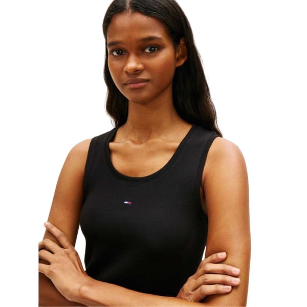 Tommy Jeans Dam Essential Ribbad Lång Camisole 8 Black 8 UK