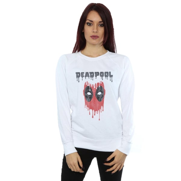 Marvel Dam/Damer Deadpool Droppande Huvud Sweatshirt S Vit White S