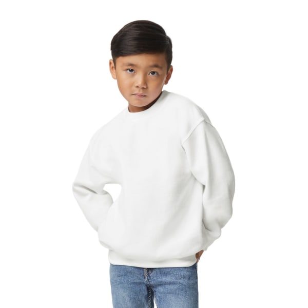 Gildan Barn/Barn Tung Blandning Drop Shoulder Sweatshirt 3-4 White 3-4 Years