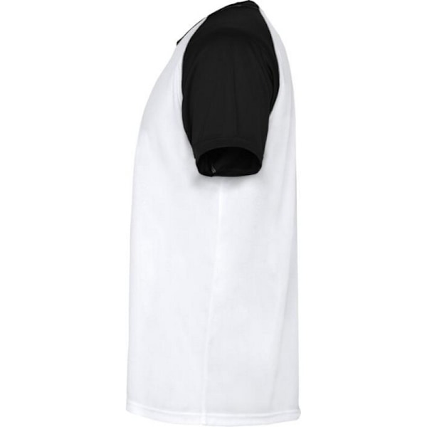 Roly Unisex Indianapolis T-shirt för vuxna med korta ärmar, XXL White/Solid Black XXL