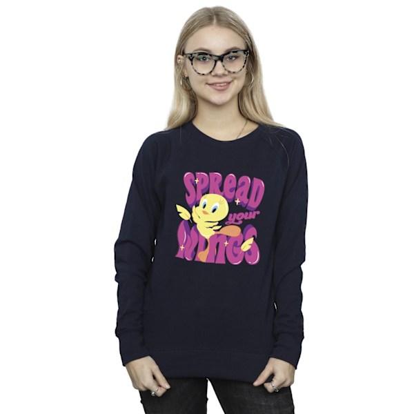 Looney Tunes Dam/Damer Tweeday Spread Your Wings Sweatshirt Navy Blue XL