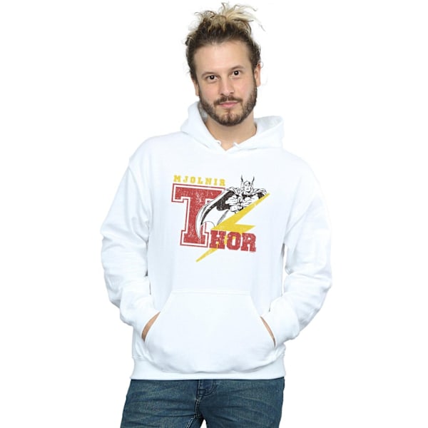 Marvel Herr Thor Mjolnir Hoodie S Vit White S