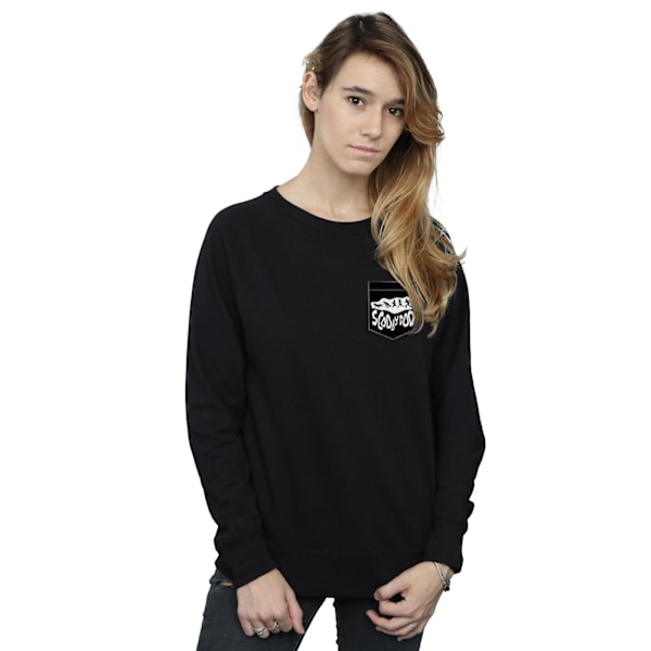 Scooby Doo Dam/Kvinnor Faux Pocket Sweatshirt M Svart Black M