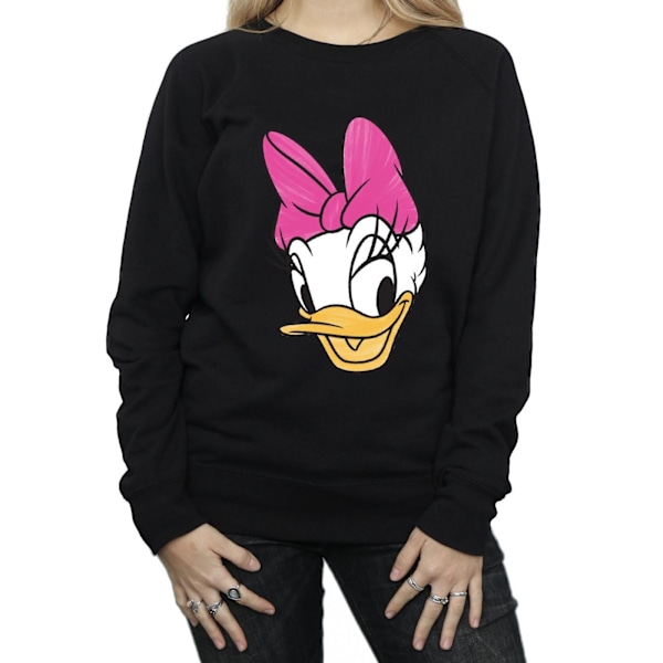 Disney Dam/Damer Daisy Duck Huvudmålad Sweatshirt L Svart Black L