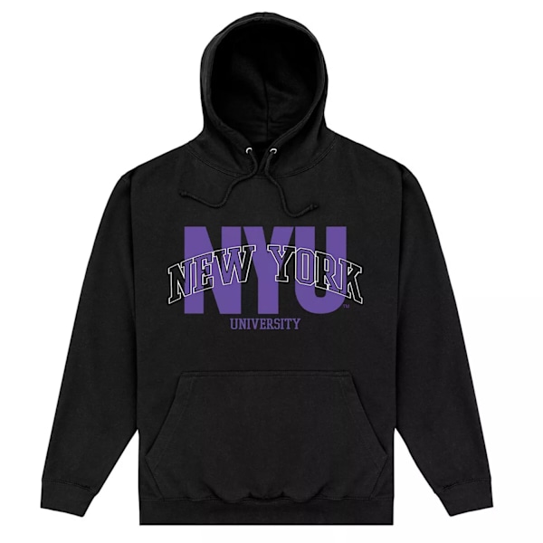 New York University Unisex Script Hoodie S Svart Black S