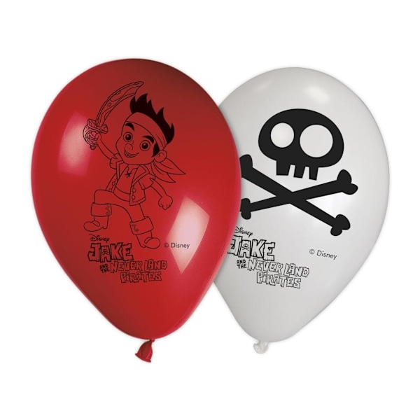 Jake And The Never Land Pirates Yo Ho Latex Ballonger (Förpackning om 8 Red/White One Size