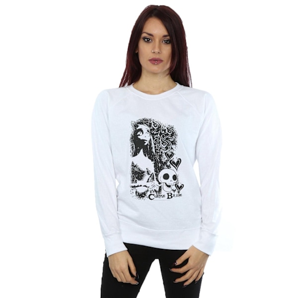 Corpse Bride Dam/Damer Skallelogotyp Sweatshirt L Vit White L