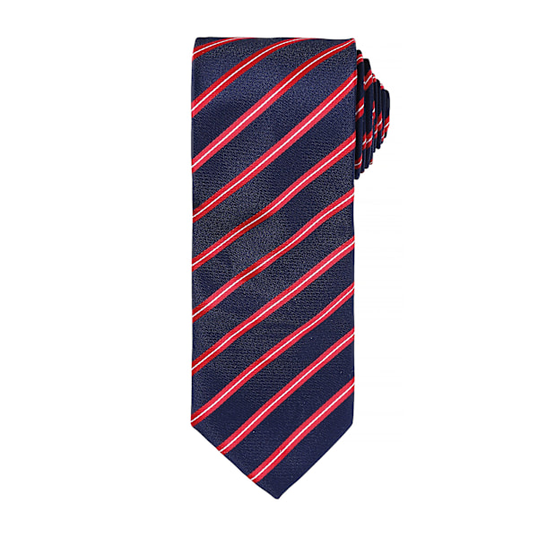 Premier Herr Sports Stripe Mönster Formell Arbets Slips En Storlek Nav Navy/ Red One Size